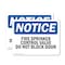 Signmission Fire Sprinkler Control Valve Do Not Block Door OSHA Notice Sign, Vinyl Decal, 10in W x 7in L, 2PK OS-2PACK-NS-D-710-L-12661 - alternate 1